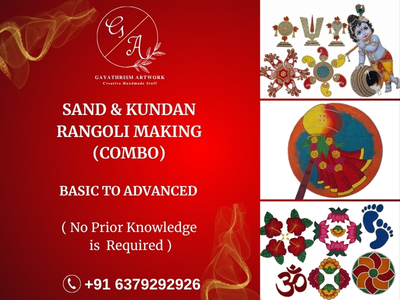 Sand and Kundan Rangoli Making - Combo
